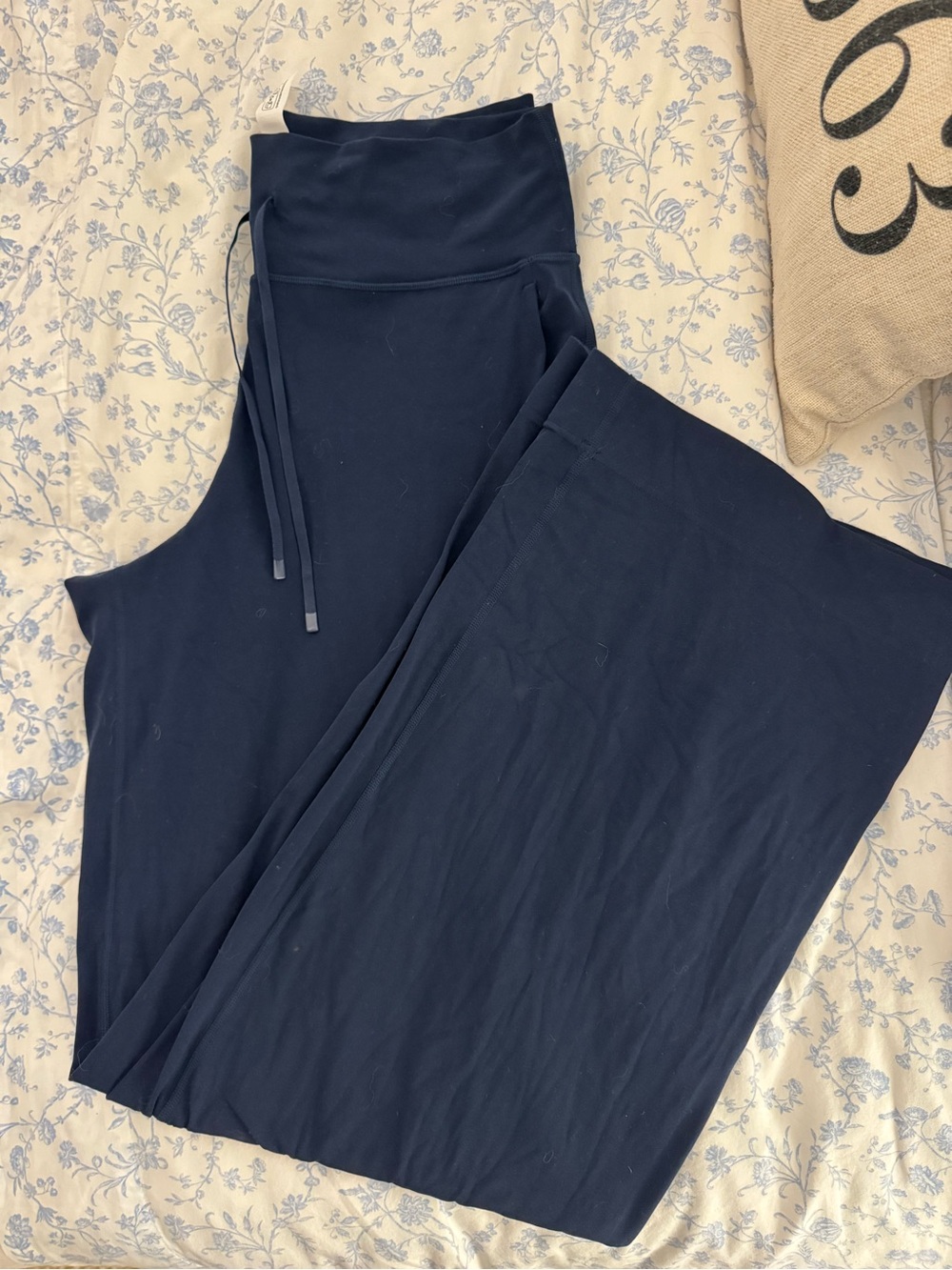 lululemon athletica groove Navy Wide-Leg Pull-On Pants with Drawstring